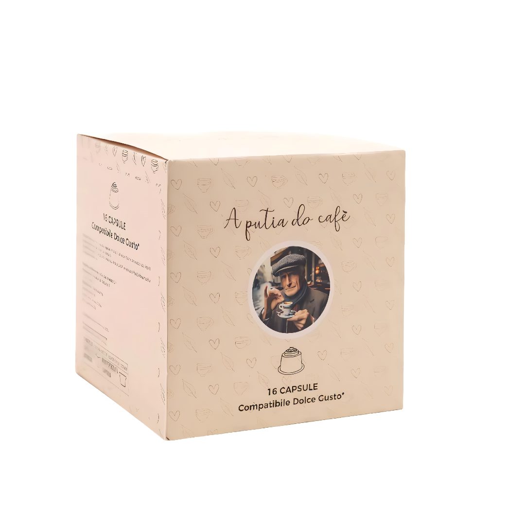 Confezione da 16 capsule Bevande solubili compatibili Dolce Gusto A Putia Do Cafè