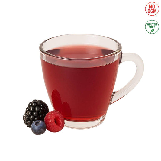 Tazza di bevanda calda ai Frutti di Bosco preparata con polvere solubile A Putia Do Cafè