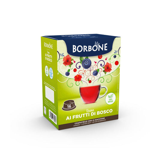 Capsule Solubili Borbone Frutti di Bosco A Modo Mio – 16 pezzi su A Putia Do Cafè


