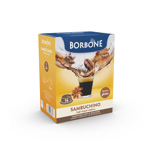 Capsule Solubili Borbone Sambuchino A Modo Mio – 16 pezzi su A Putia Do Cafè

