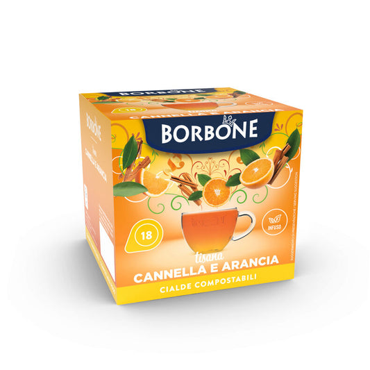 Cialde Solubili Borbone Cannella e Arancia – 18 pezzi su A Putia Do Cafè

